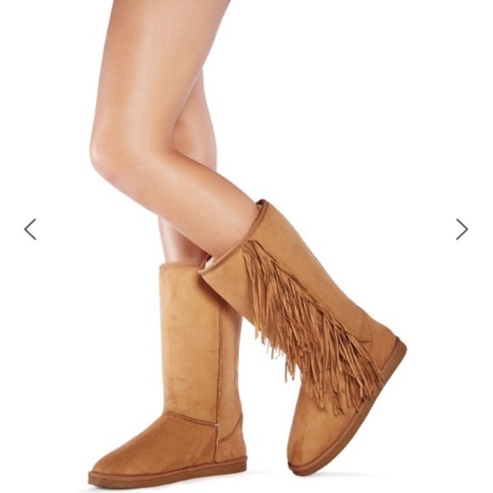 JustFab fringe winter boots